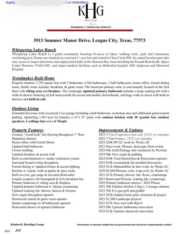 $775,000 | 3913 Summer Manor Drive, League City, TX 77573