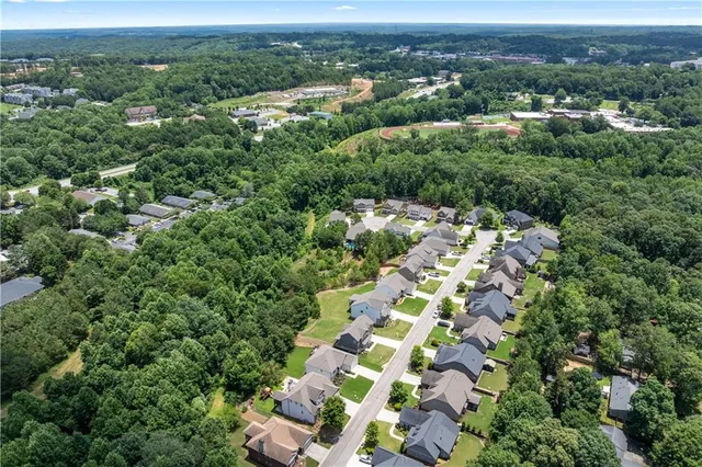 an aerial view of multiple house