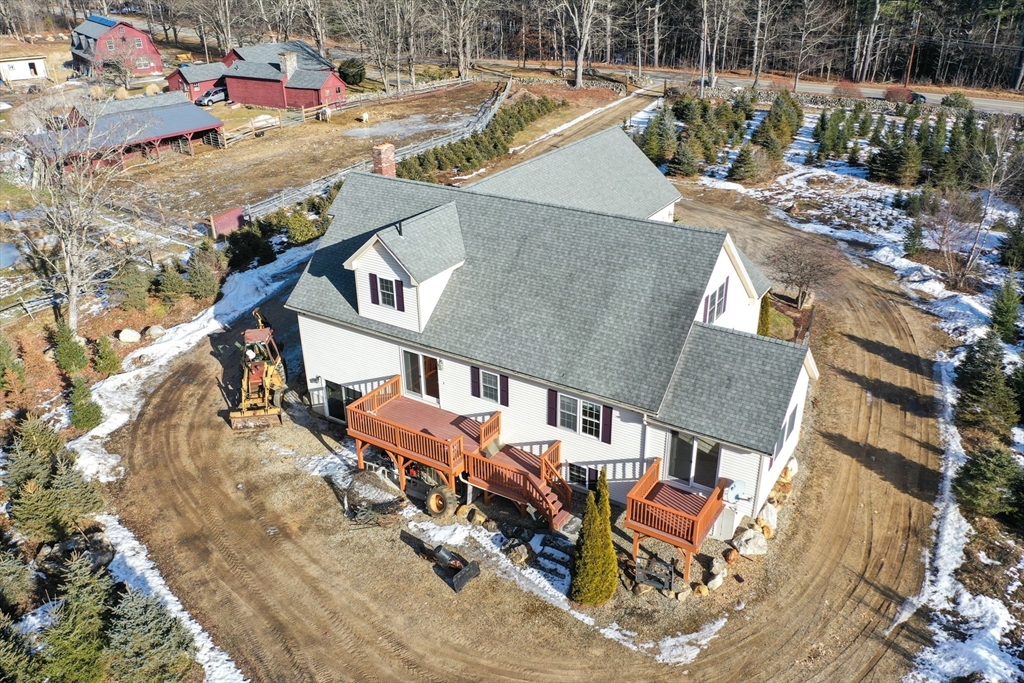 1380 North Brookfield Road Oakham, MA 01068 - Photo 33 of 37 an aerial view of a house with outdoor space