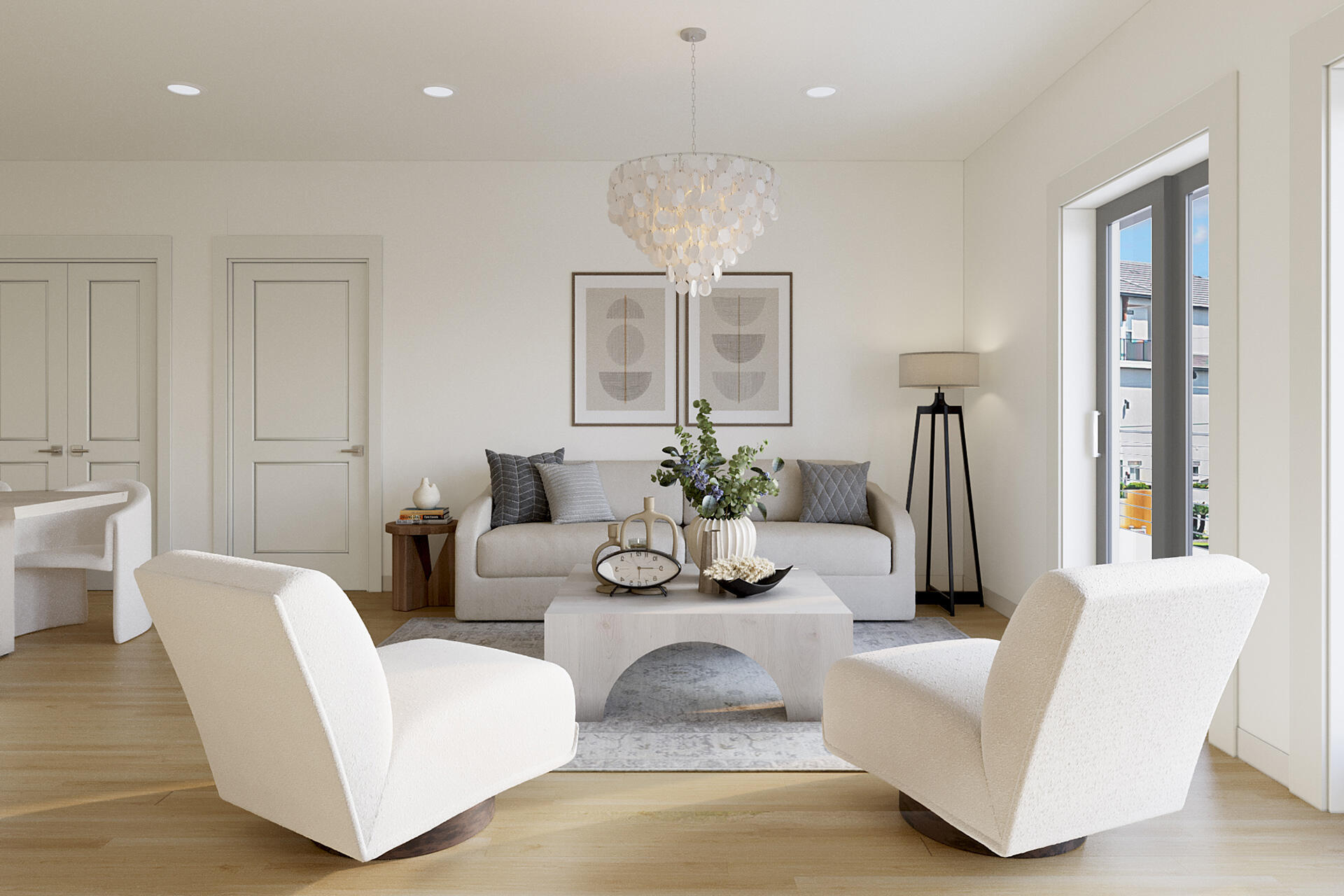 393 South Co Highway 393, Unit 108 Santa Rosa Beach, FL 32459 - Photo 6 of 39 a living room with furniture and a chandelier