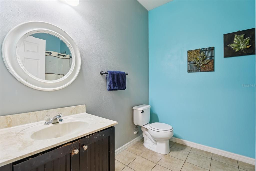 1689 Strathmore Circle Mount Dora, FL 32757 - Photo 16 of 37 a bathroom with a toilet sink and mirror