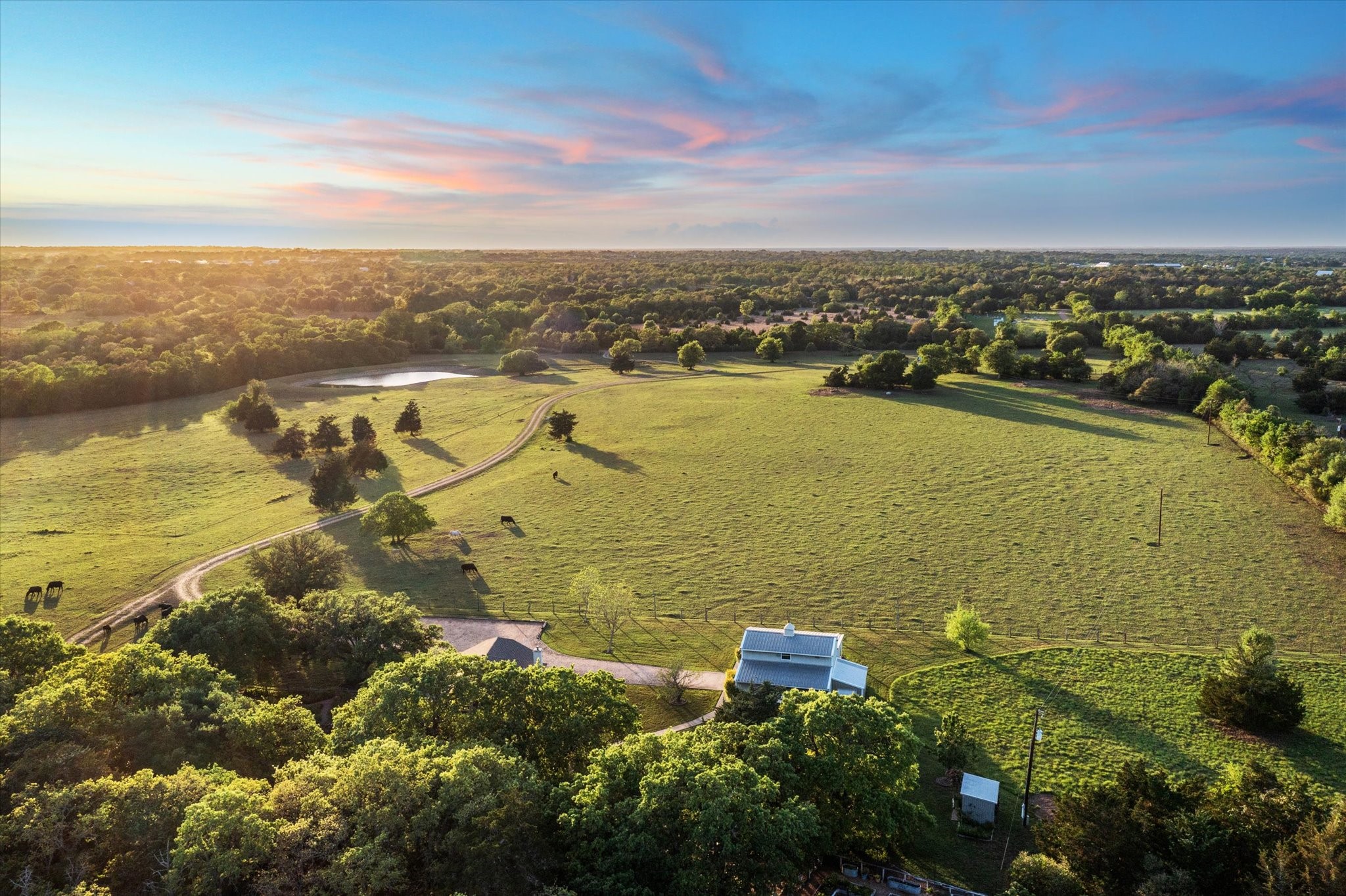Aerial view of the beautiful 85.28 acre property.