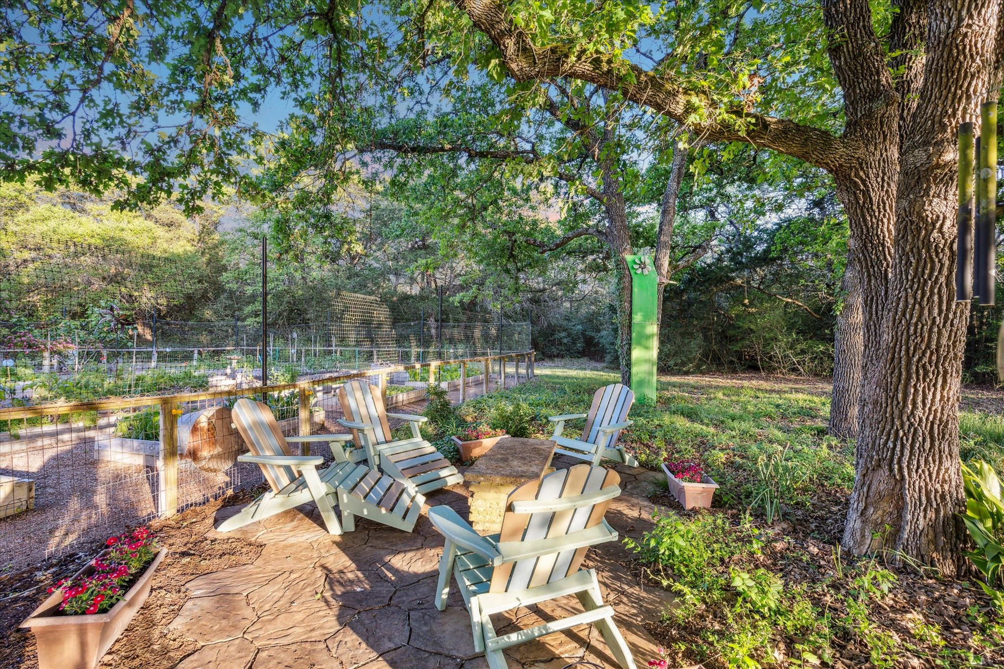 2915 Schulle Road Round Top, TX 78954 - Photo 30 of 50 Peaceful sitting area in front of the substantial gardens.