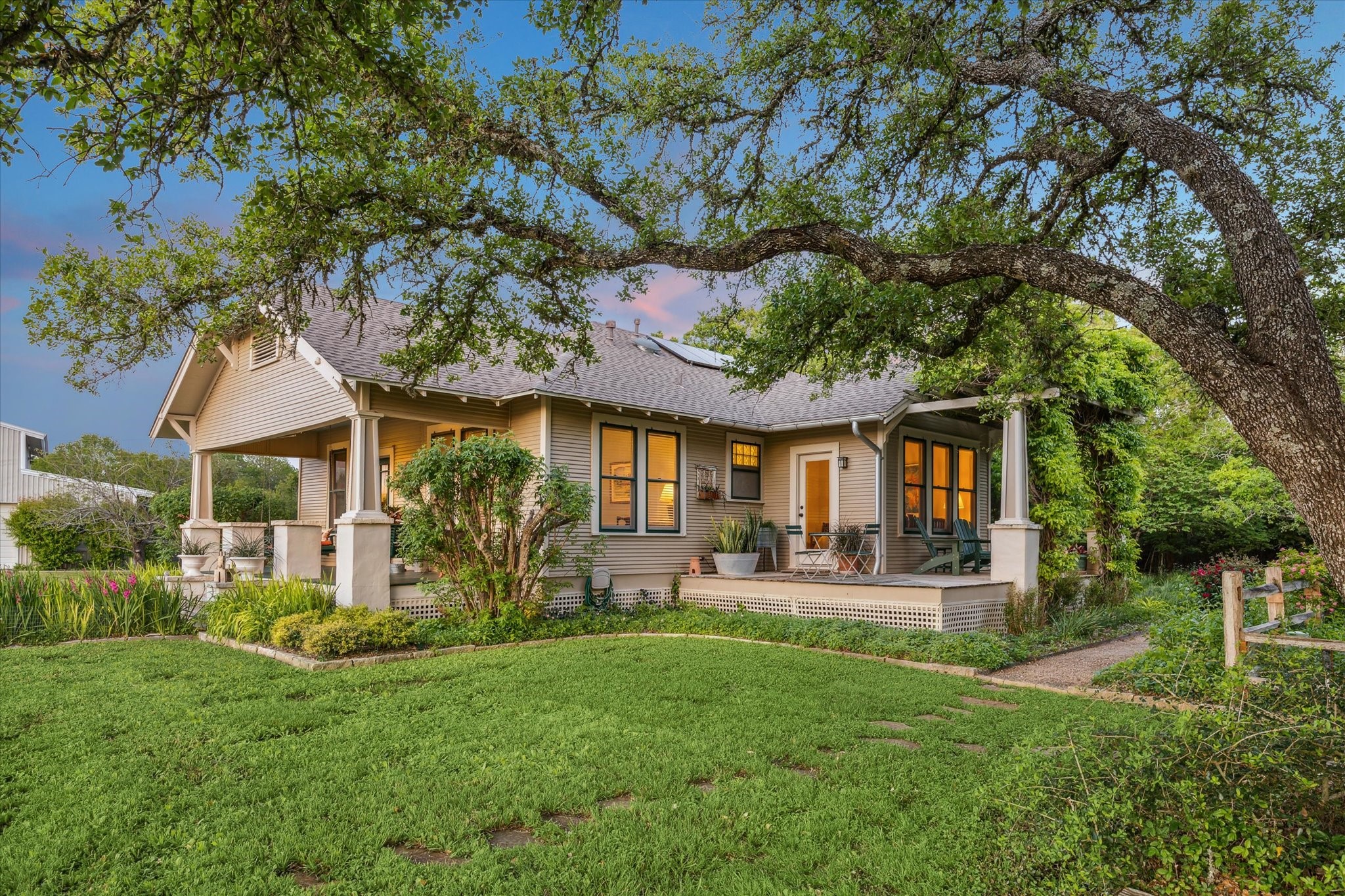 2915 Schulle Road Round Top, TX 78954 - Photo 6 of 50 Front and right side of the main home. The primary suite is on the right side of the home.