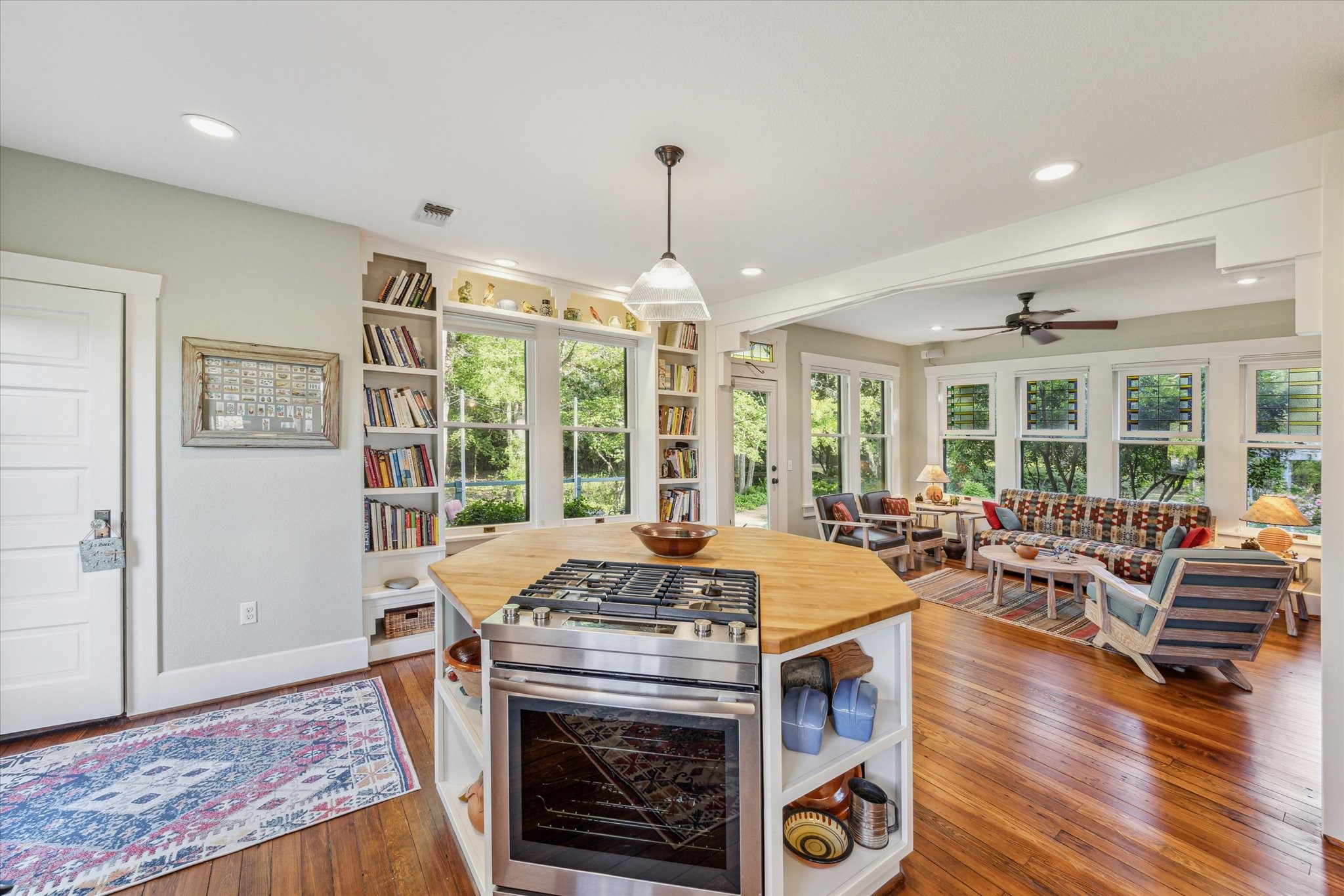 2915 Schulle Road Round Top, TX 78954 - Photo 9 of 50 Kitchen Island overlooking the main living area.