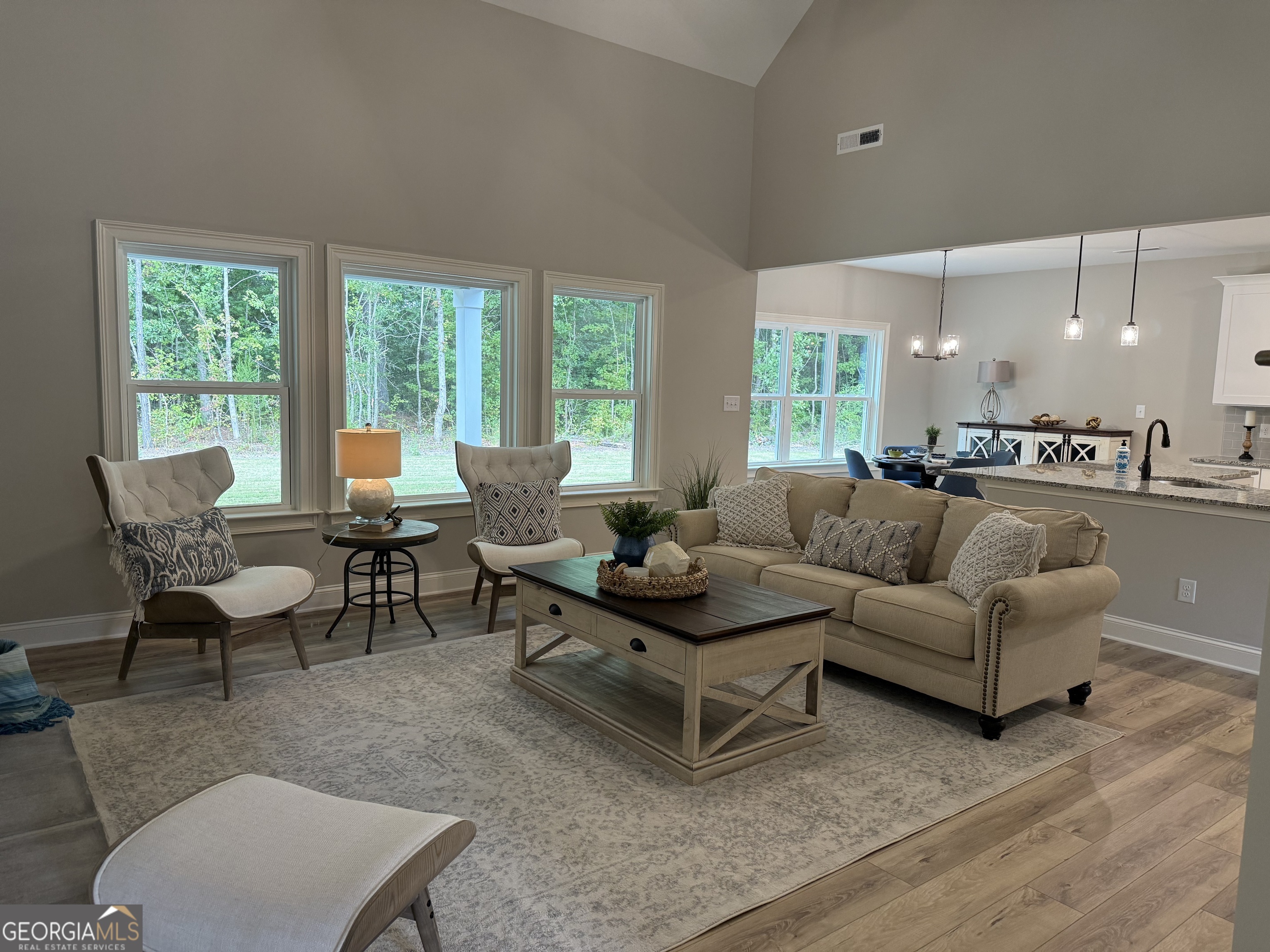 92 Commanche Circle Williamson, GA 30292 - Photo 15 of 53 a living room with furniture potted plant and a large window