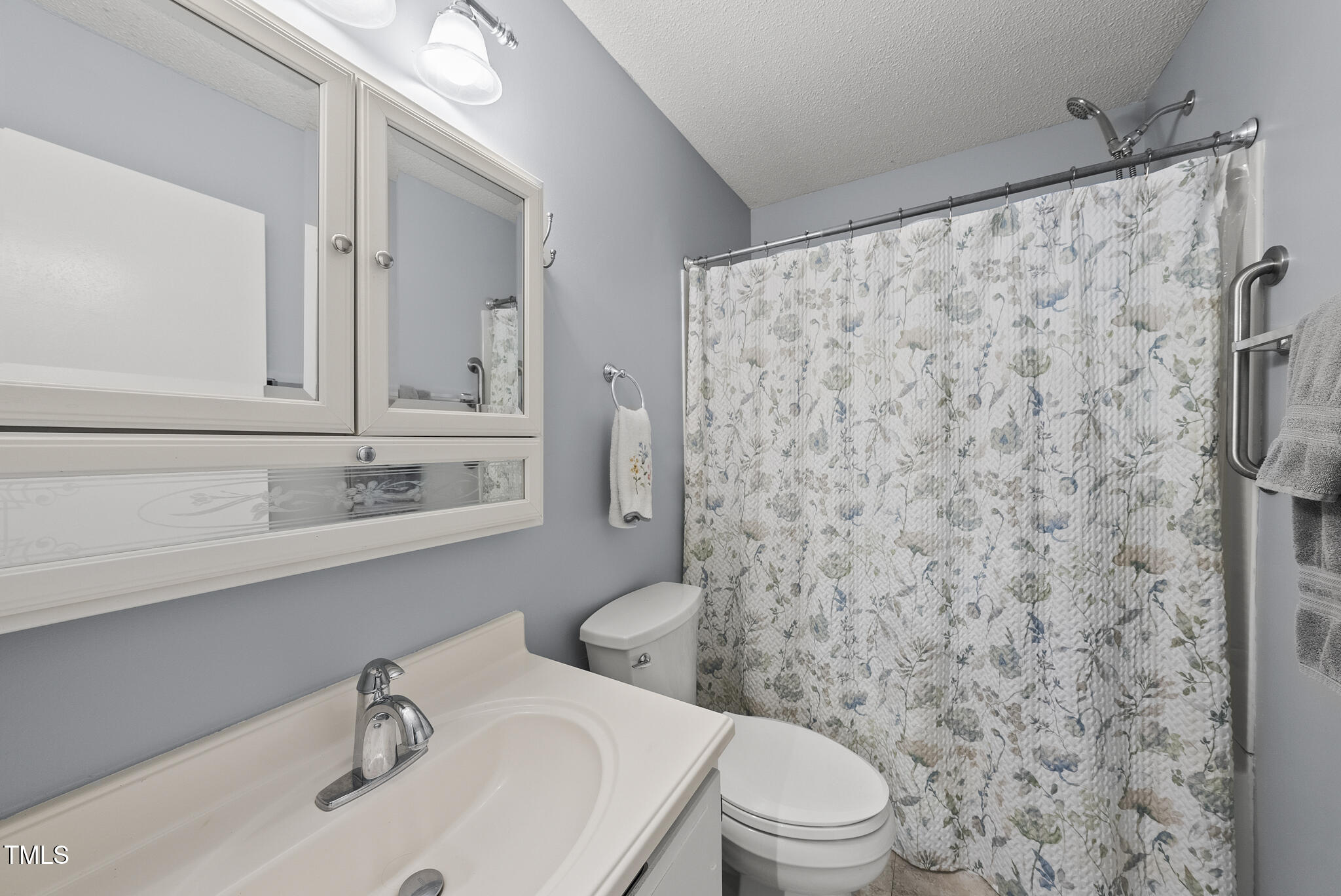 8613 Lobelia Street Raleigh, NC 27603 - Photo 17 of 25 a bathroom with a sink toilet and shower