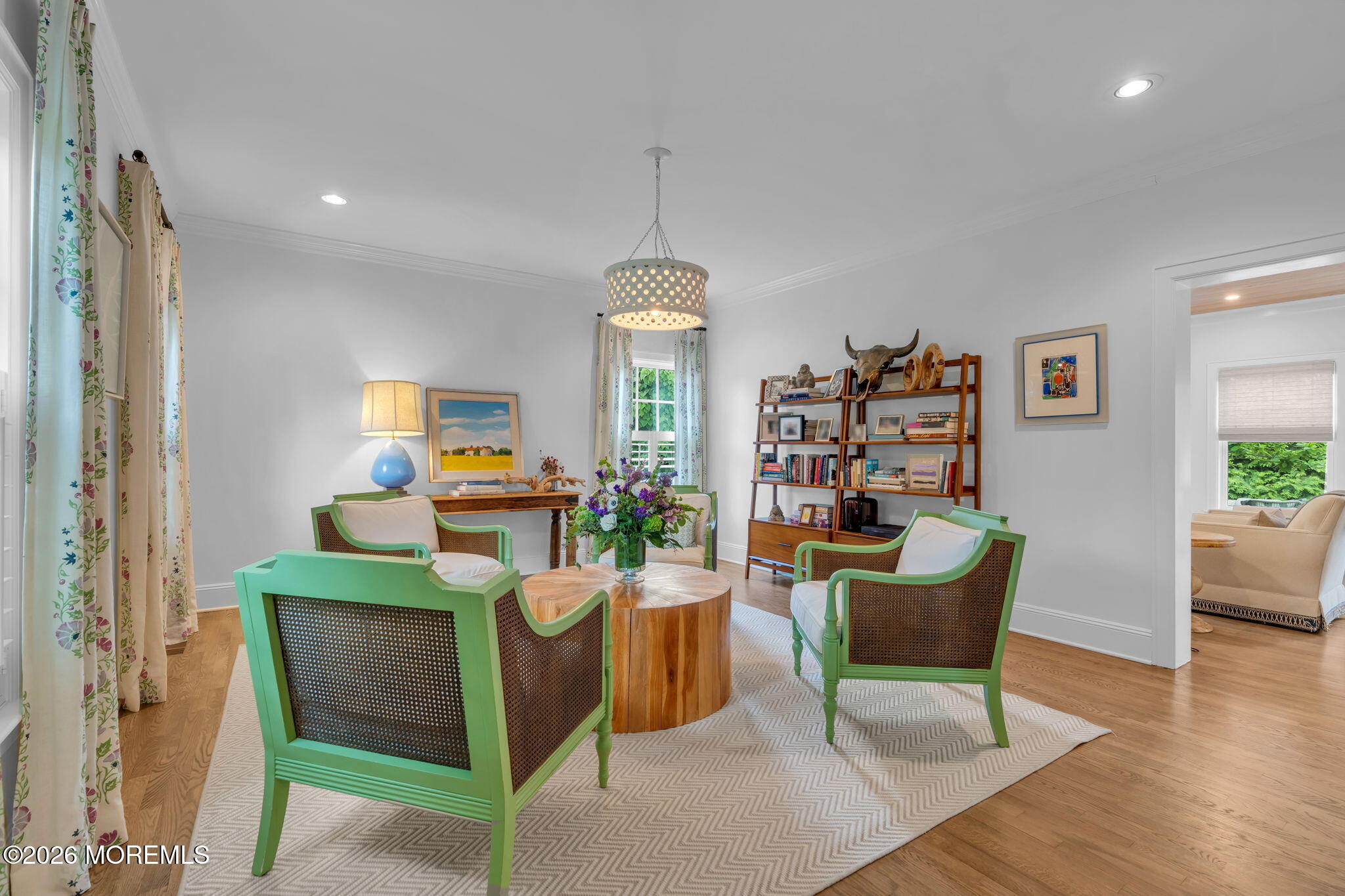 22 1st Street Rumson, NJ 07760 - Photo 18 of 44 a living room with furniture a desk and chair with wooden floor