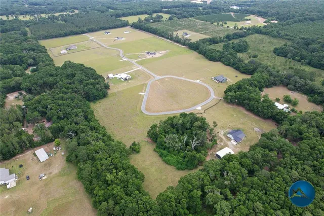 an aerial view of a house