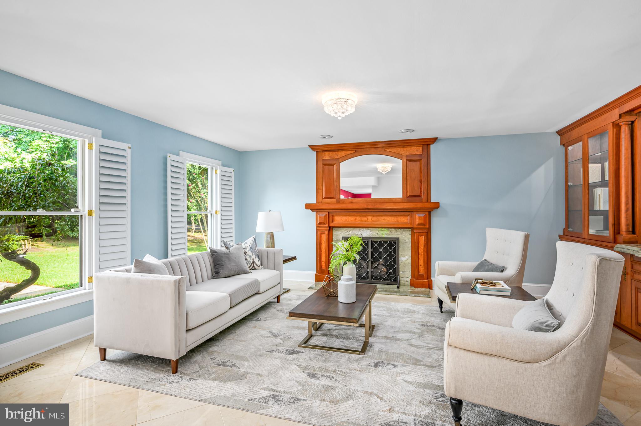 337 River Bend Road Great Falls, VA 22066 - Photo 11 of 92 Formal living room: gas fireplace