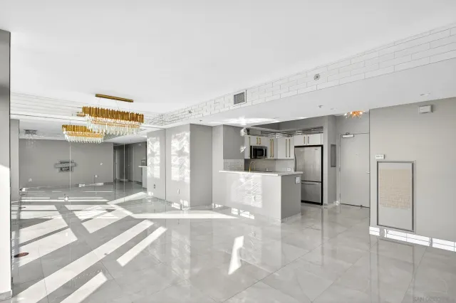 a view of a city with tall buildings