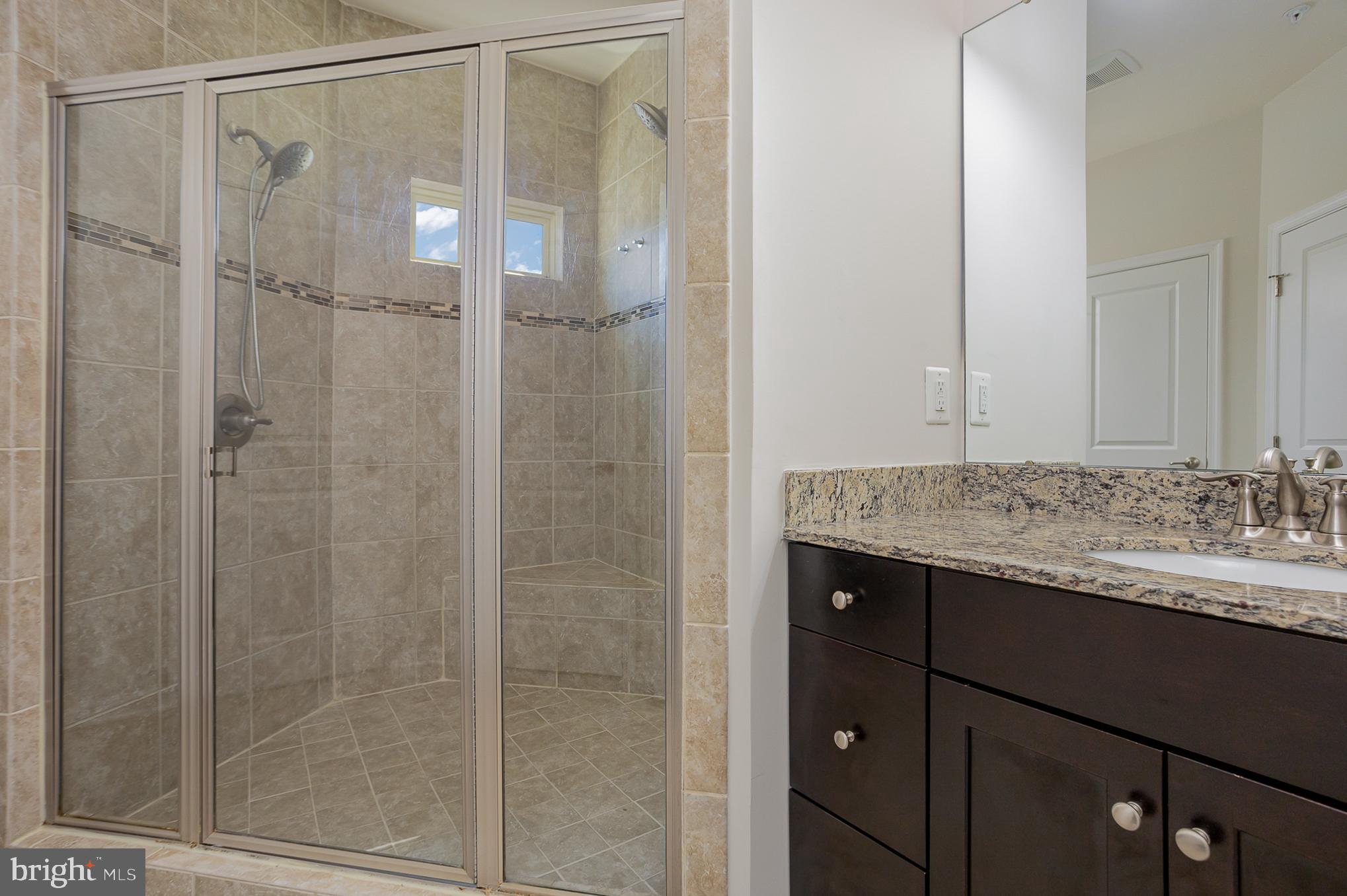 25890 Racing Sun Drive Aldie, VA 20105 - Photo 17 of 25 a bathroom with a granite countertop sink shower and a mirror