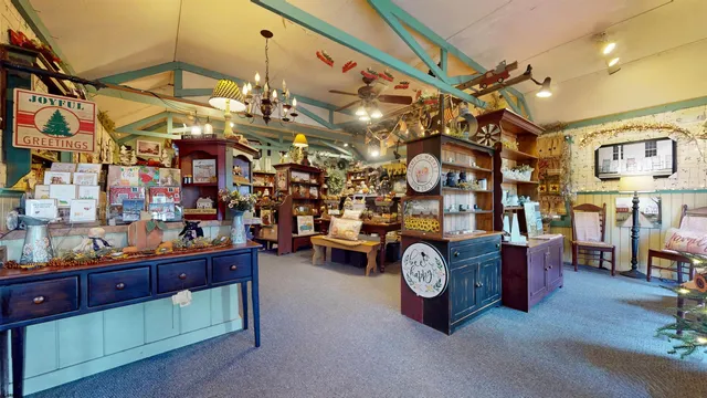 a room with lots of furniture and a chandelier