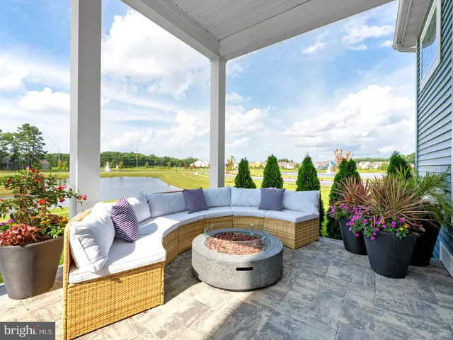 a building outdoor space with patio