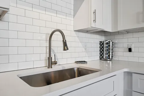 a close view of sink and tap