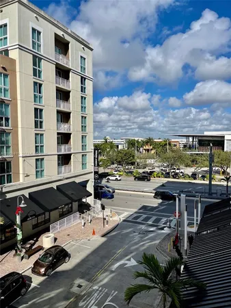 a view of a city from a balcony