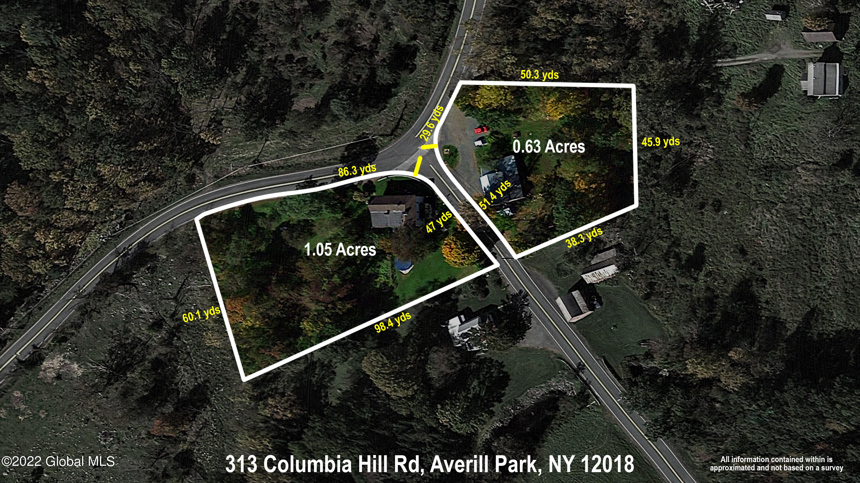 313 Columbia Hill Road Poestenkill, NY 12018 - Photo 1 of 98 Property Overlay with Dimensions