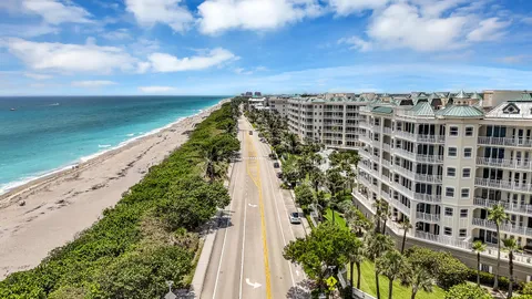 a view of building with ocean view