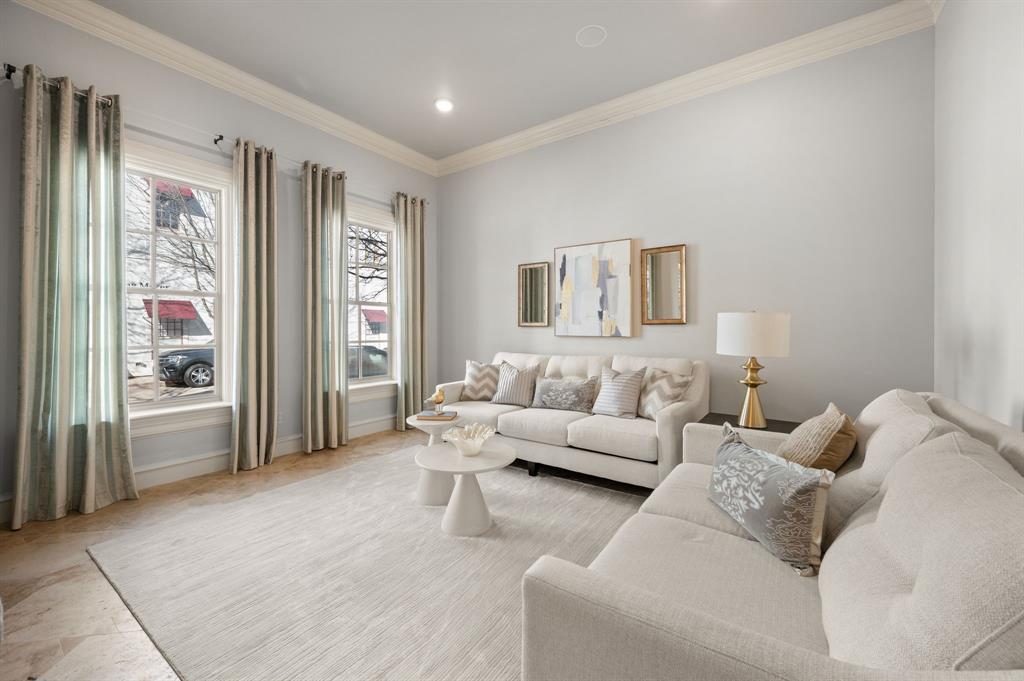 61 Piazza Lane Colleyville, TX 76034 - Photo 8 of 40 Living area with crown molding and recessed lighting