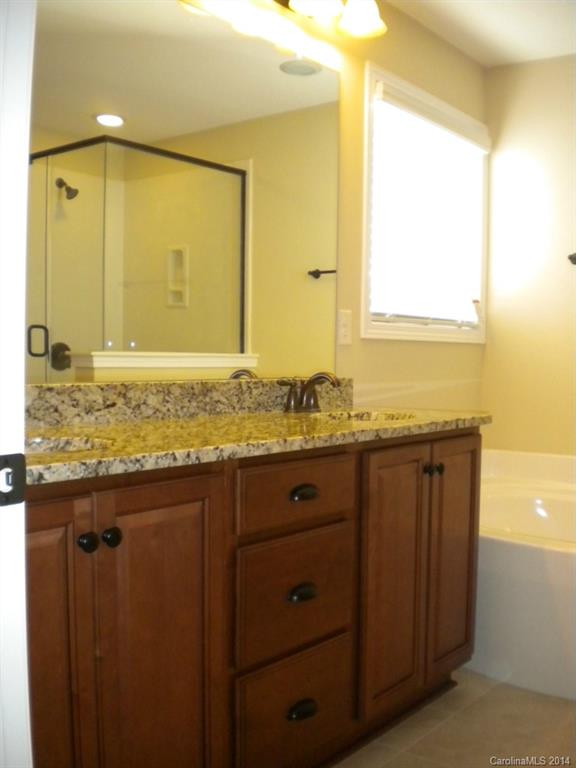 78074 Rillstone Drive, Unit 196 Lancaster, SC 29720 - Photo 18 of 24 a bathroom with a granite countertop sink and a mirror