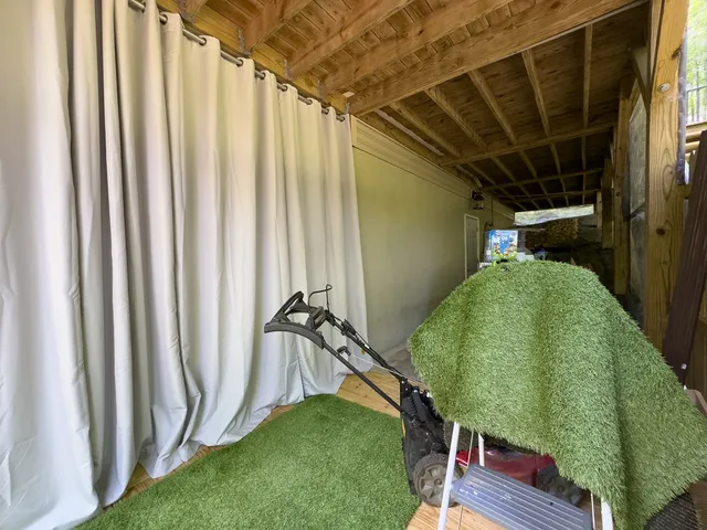 a view of a backyard