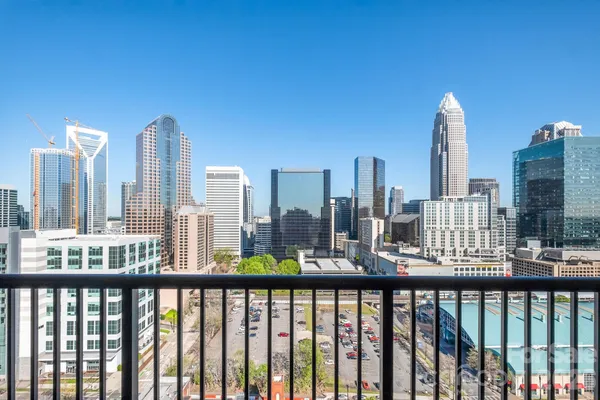 a view of city from a roof deck