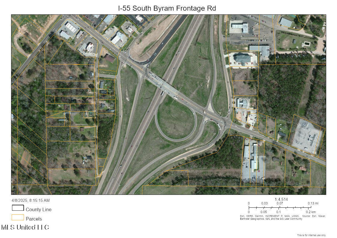 Aerial I-55 south frontage rd Byram