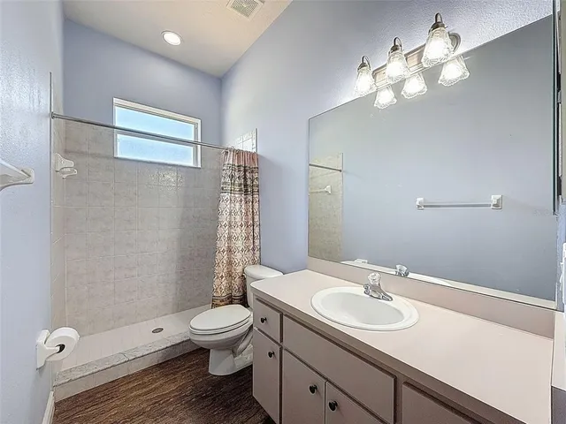 a bathroom with a toilet a sink and a mirror