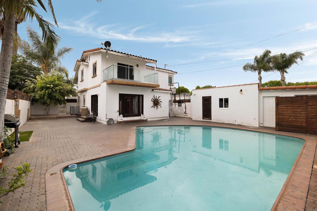 7965 4th Place Downey, CA 90241 - Photo 28 of 41 a view of a house with a swimming pool