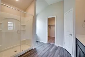 a bathroom with a shower