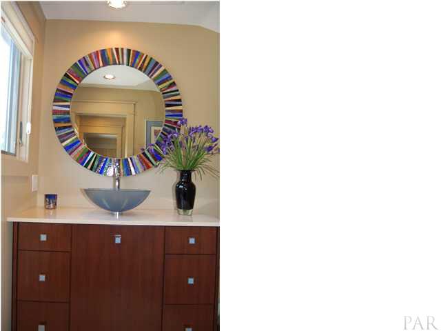 4380 Berryhill Road Pace, FL 32571 - Photo 15 of 24 3rd suite & bath upstairs. Bath features granite countertop,glass bowl sink, porcelain & glass mosaic tile shower & Porcher toilet.