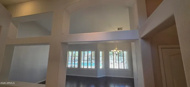 a view of small space with racks on the wall