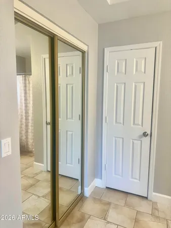 a view of a bathroom with sliding glass door
