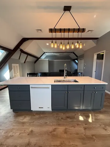 a view of room with cabinets