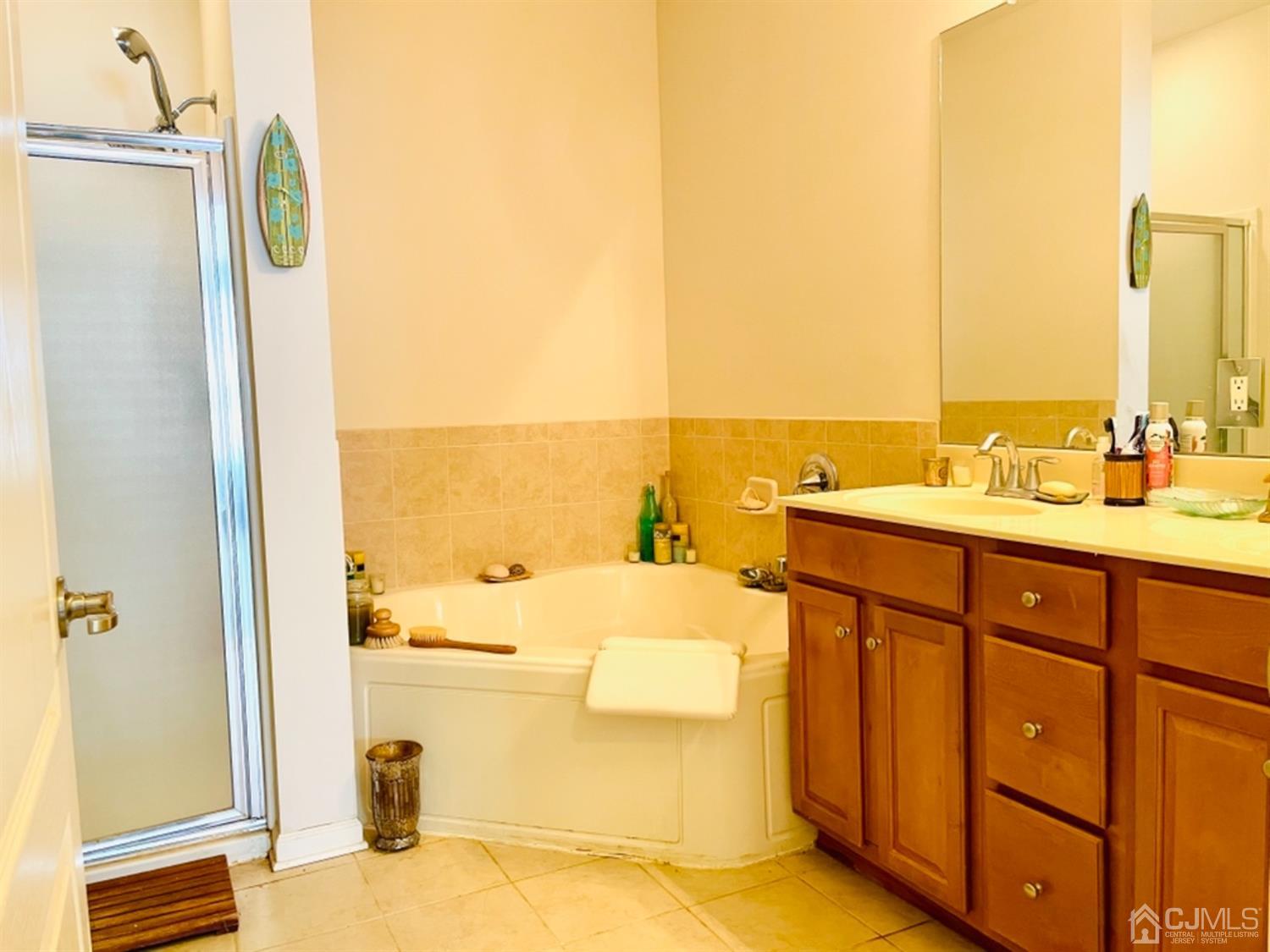 2332 Edward Stec Boulevard Edison, NJ 08837 - Photo 11 of 19 a bathroom with a sink mirror and a shower