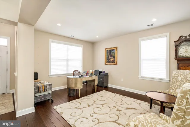 a bed room with a bed and a table