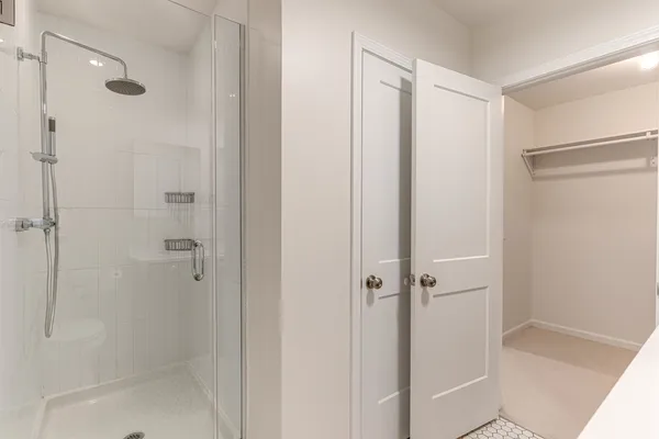 a bathroom with a shower