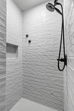 a bathroom with a shower