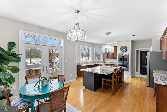 a view of entryway with wooden floor