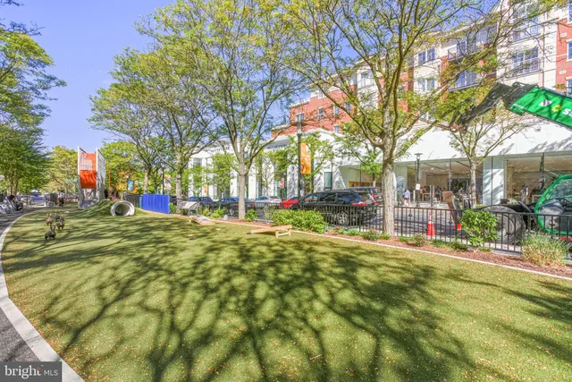 a view of a building with a street