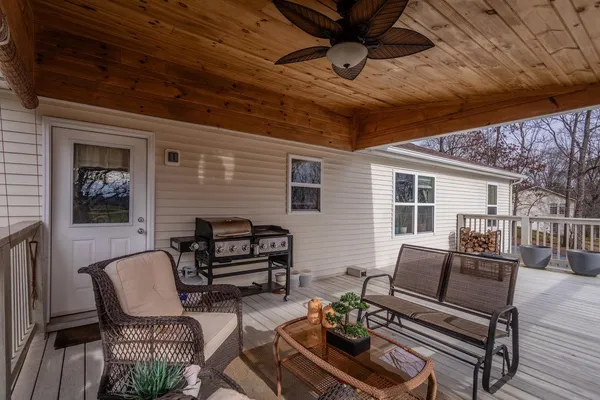 a outdoor living space with furniture