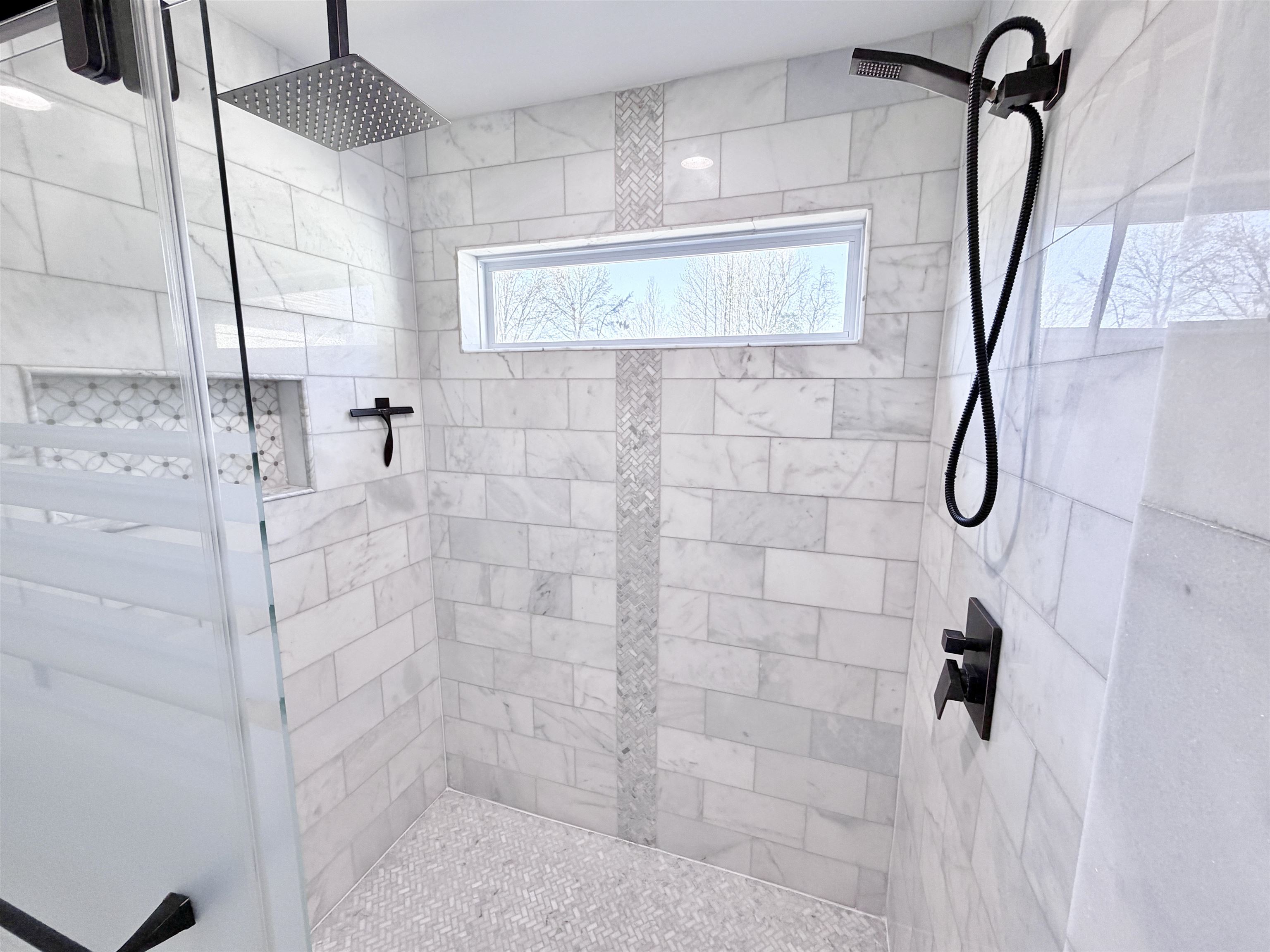 9526 Osborn Road Arlington, TN 38002 - Photo 20 of 40 Large marble walk in shower with rain feature and variable shower head.