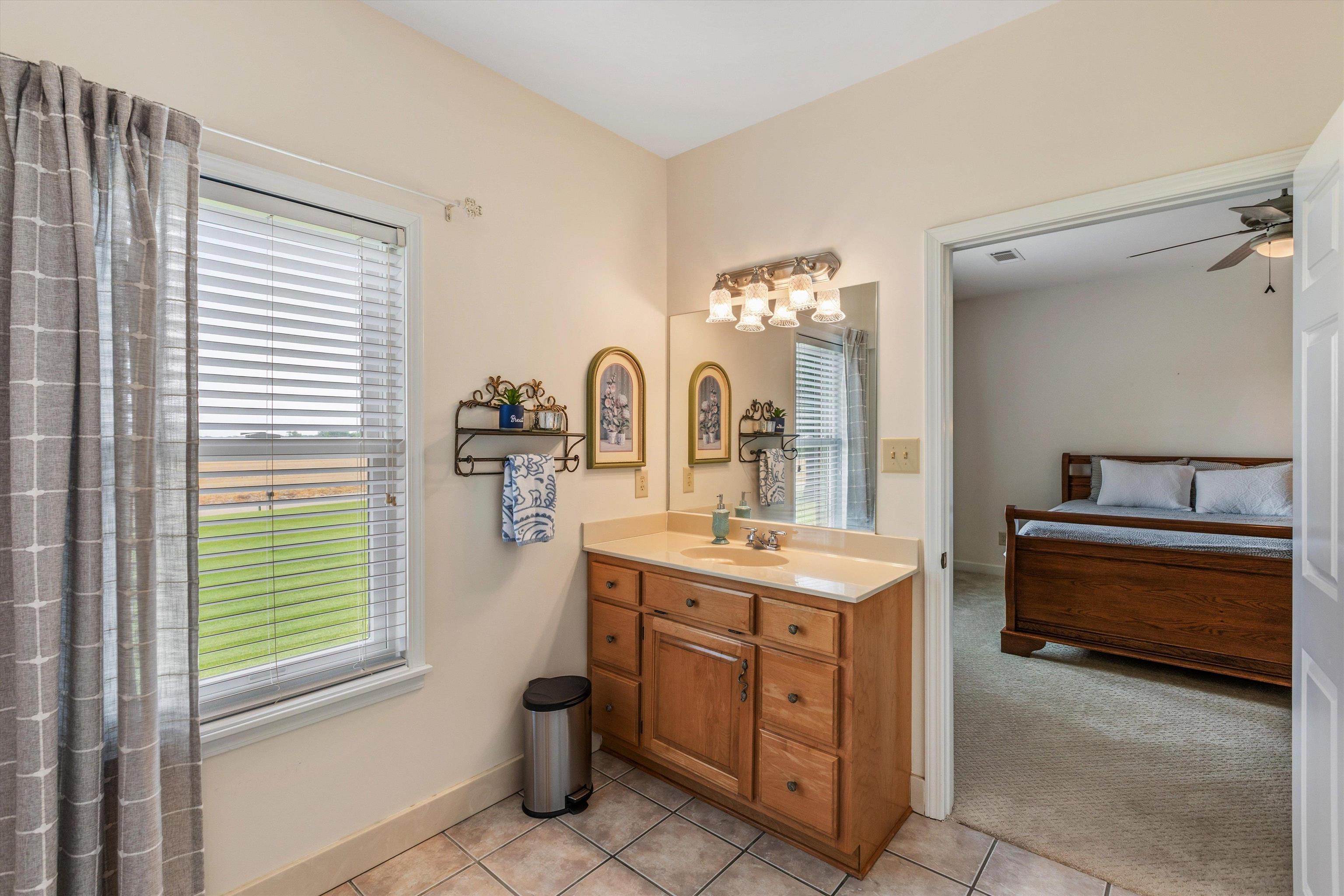 2225 Candy Lane Burlison, TN 38015 - Photo 16 of 27 Bathroom vanity featuring wood-finish cabinetry and a light-toned countertop