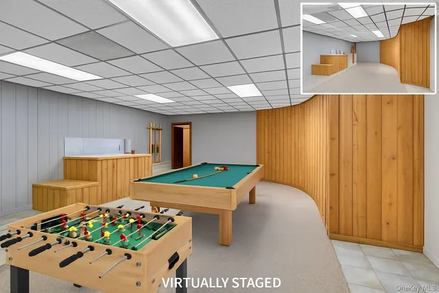 a room with furniture and a table