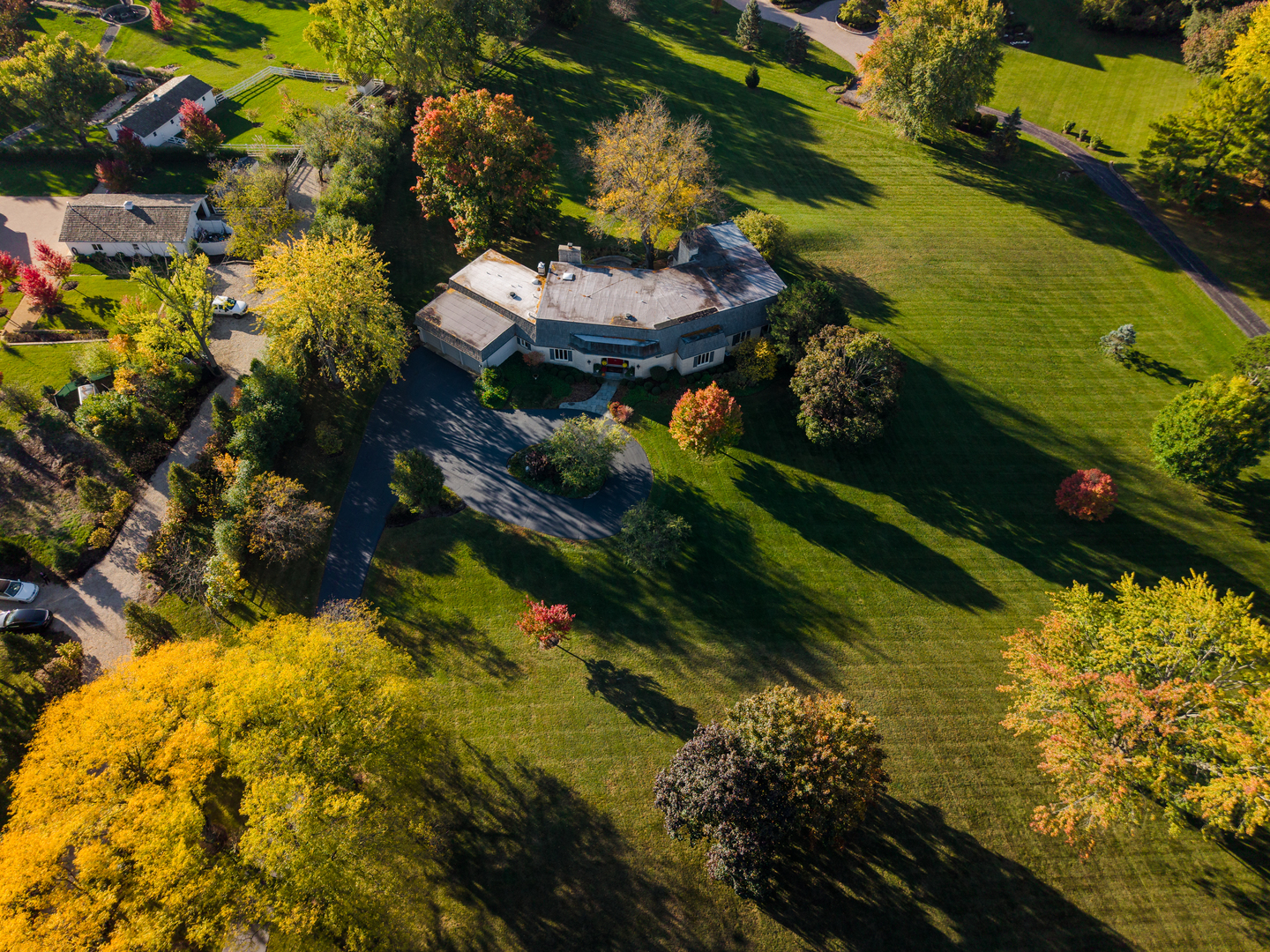 a view of a lake with a swimming pool