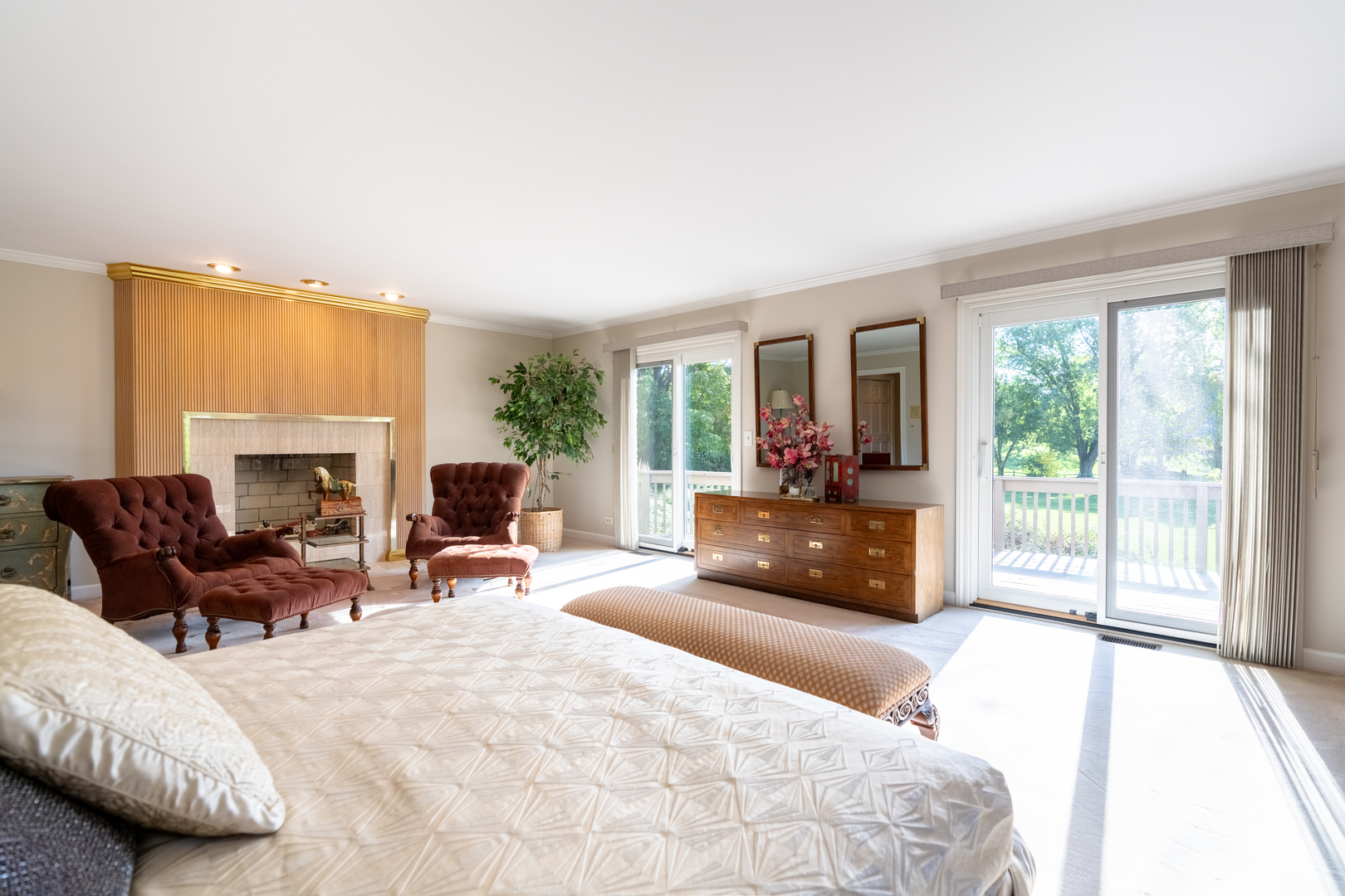 418 West County Line Road Barrington, IL 60010 - Photo 13 of 25 a bedroom with furniture and a fireplace