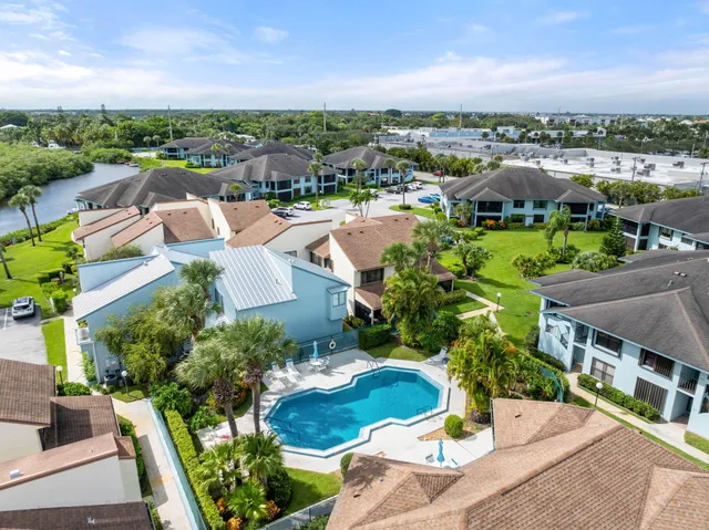 a view of a city with garden