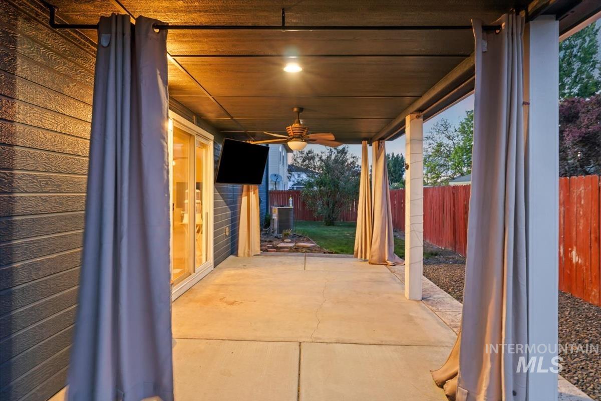 80 Cobblestone Court Middleton, ID 83644 - Photo 31 of 48 Covered patio with concrete flooring, recessed lighting, and an installed ceiling fan