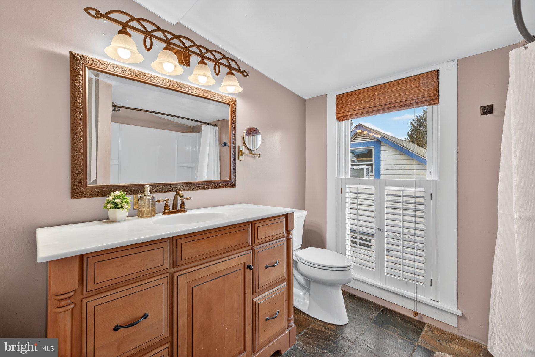 58 East Baltimore Street Taneytown, MD 21787 - Photo 30 of 56 a bathroom with a toilet a sink and mirror