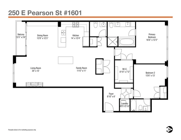 $6,950 | 250 East Pearson Street, Unit 1601A, Chicago, IL 60611